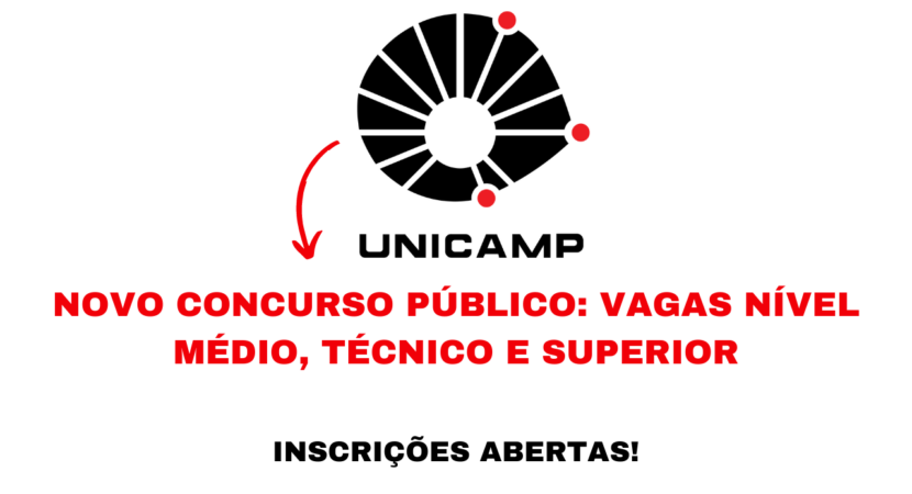 A UNICAMP abriu um novo concurso público com vagas para níveis médio, técnico e superior, com salários de R$ 4.449,53 a R$ 8.390,17.